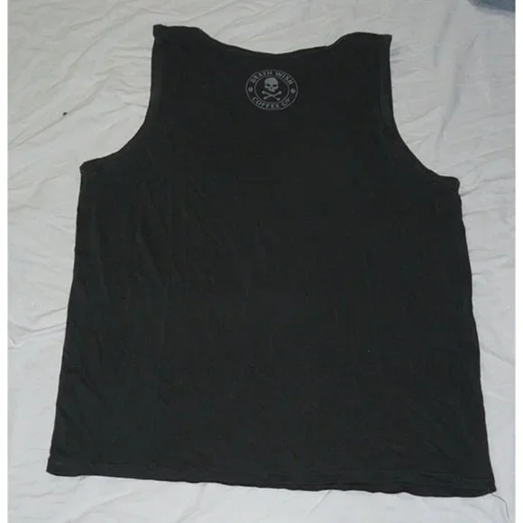 Large Death Wish Coffee Tank Top Shirt Double-Sided RARE, EUC - Picture 2 of 2